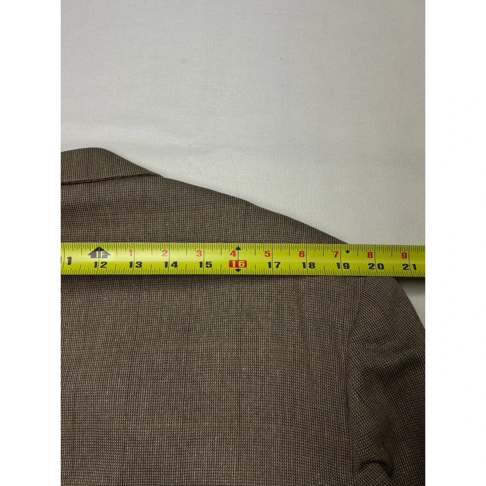 Vintage Brooks Brothers Mens Blazer Jacket Tan Plaid Coat 44 LG Union Made‎ USA
